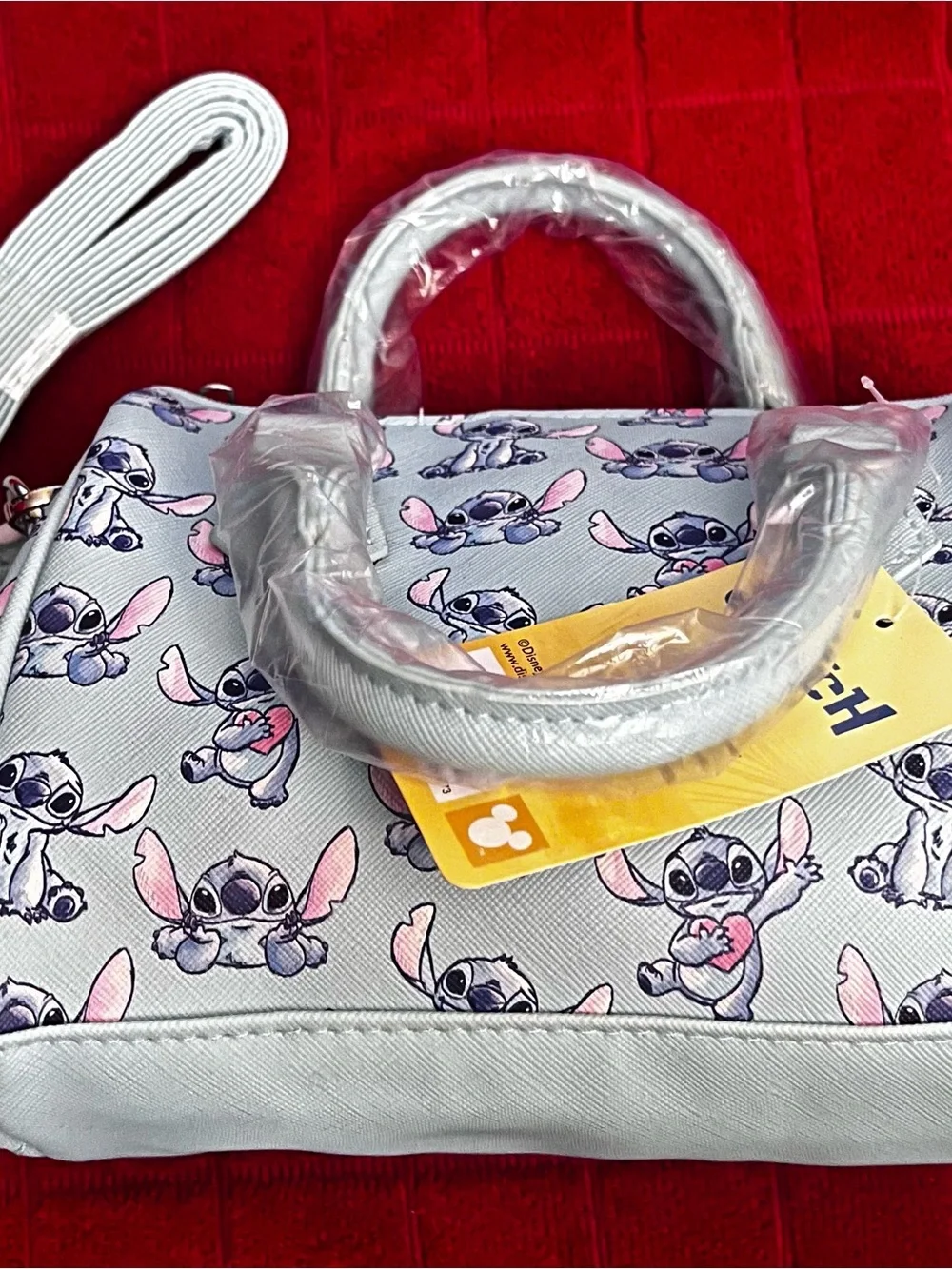 Disney Light Blue Stitch Pattern Kids Mini Handbag with wallet